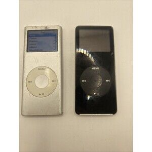 Lot of 2 Apple iPod Nano 1st & 2nd Gen – Works On Charger Only – Bad Batteries